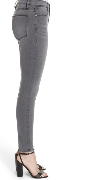 FRAME Le Skinny de Jeanne Chambers Grey Low Rise Skinny Jeans